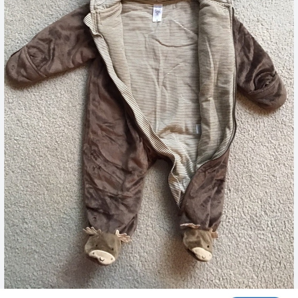 Carter's Brown Moose Footed One Piece